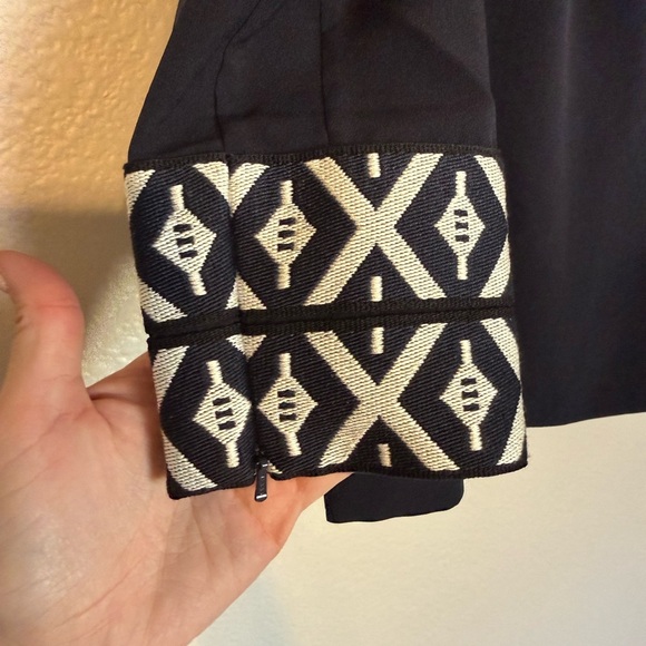 Tory Burch Dark Blue Tunic with Patterned Trim size 4 - Picture 6 of 10